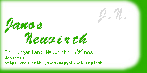 janos neuvirth business card